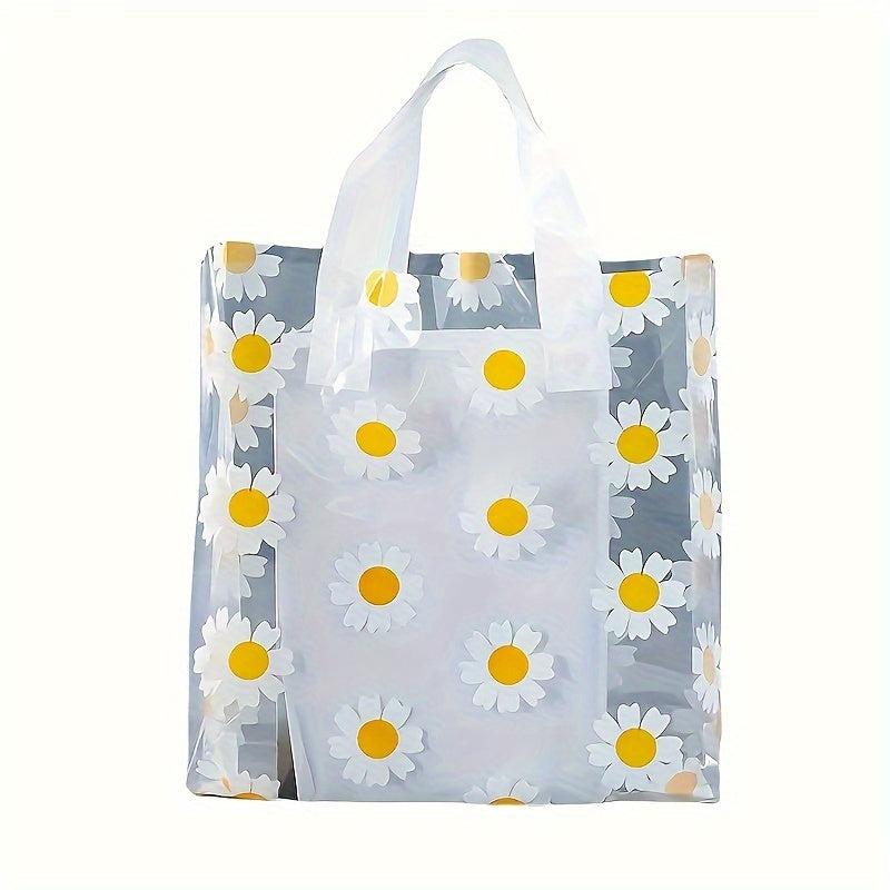 50pcs Small Daisy Sunflower Shopping Tote Bag for Parties and Holidays
