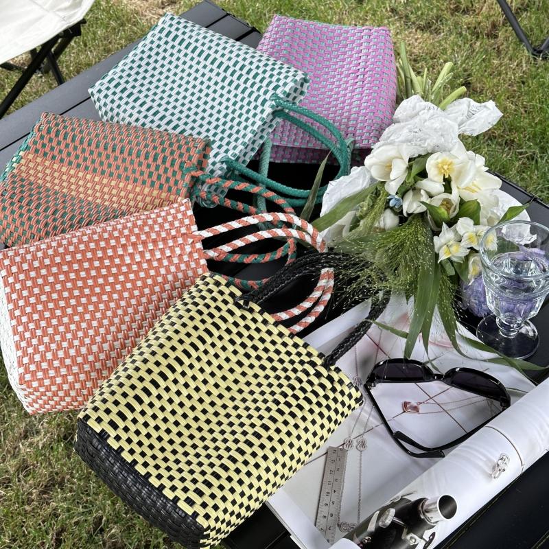 Summer Beach Tote Basket Waterproof Handbag Multiple Colors