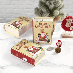 5pcs Christmas Gift Boxes Santa Claus Slogan Candy Box