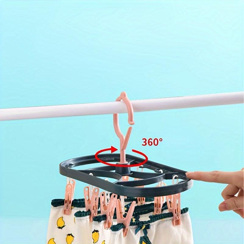 12 Clip Multifunctional Socks Drying Rack Underwear Clotheshorse