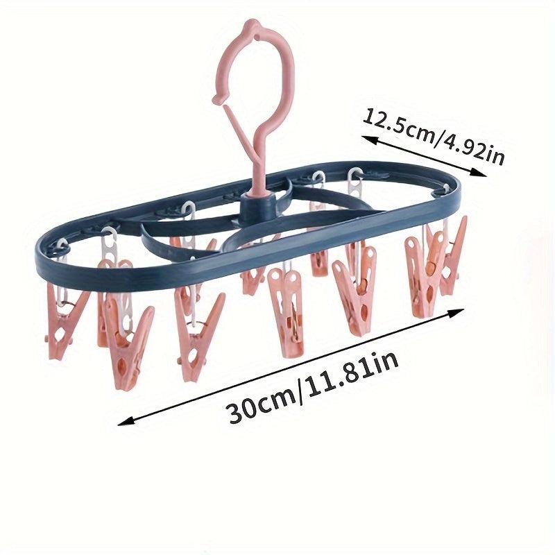 12 Clip Multifunctional Socks Drying Rack Underwear Clotheshorse