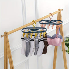 12 Clip Multifunctional Socks Drying Rack Underwear Clotheshorse