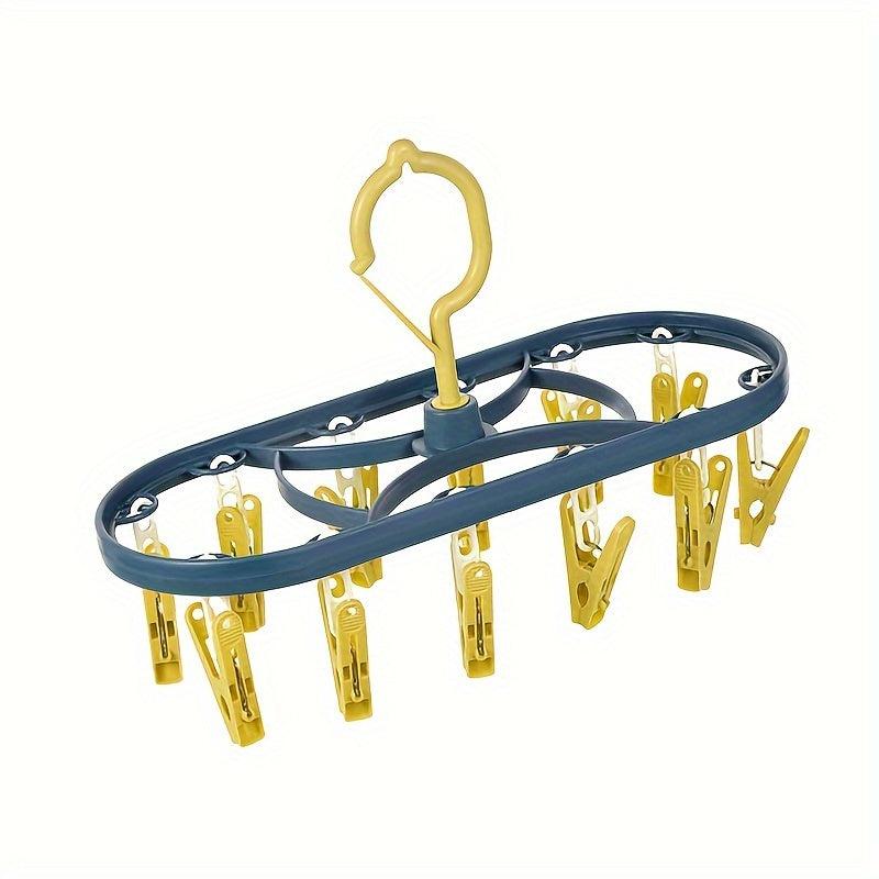 12 Clip Multifunctional Socks Drying Rack Underwear Clotheshorse