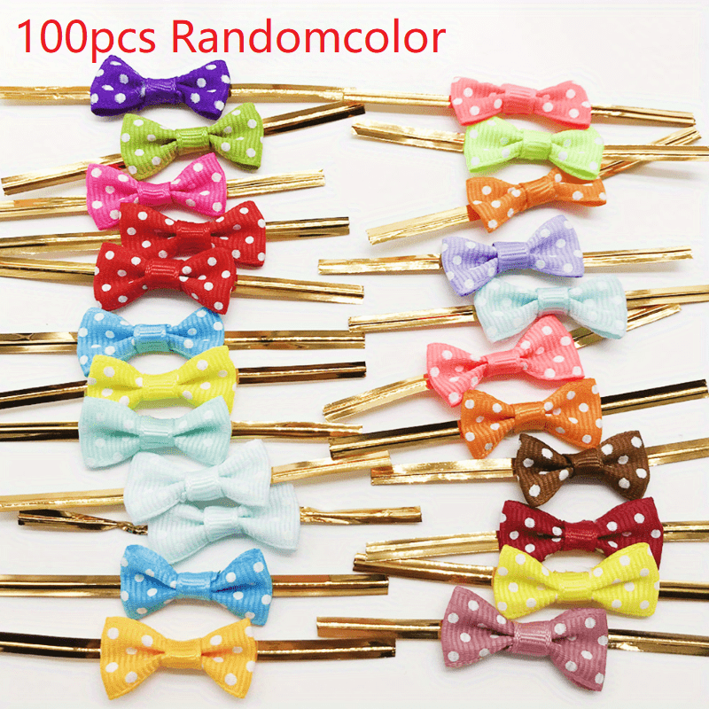 100pcs Golden Thread Bow Tie Packaging for Candy Biscuit