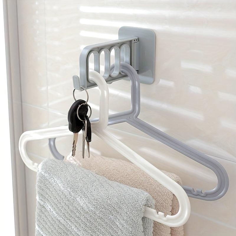2pcs Foldable 4 hole Hanging Clothes Hangers - Space Saving Storage Organ