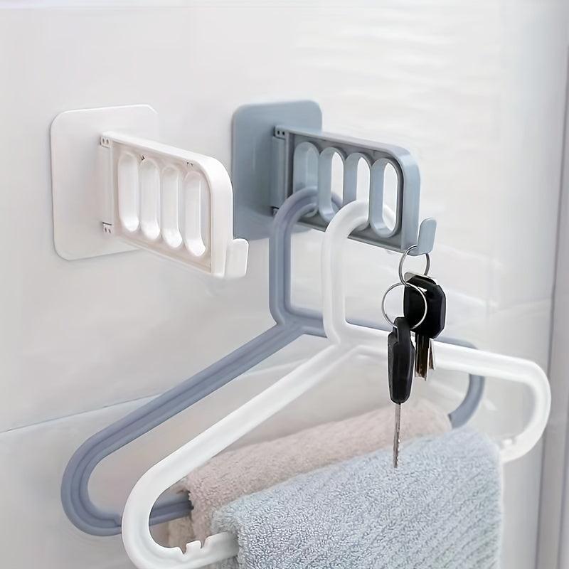2pcs Foldable 4 hole Hanging Clothes Hangers - Space Saving Storage Organ