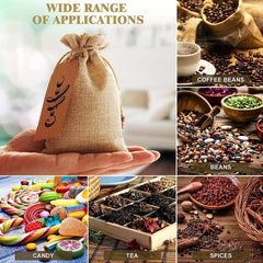 10 Sets Coarse Linen Gift Bags With Drawstrings, Tags and Ropes