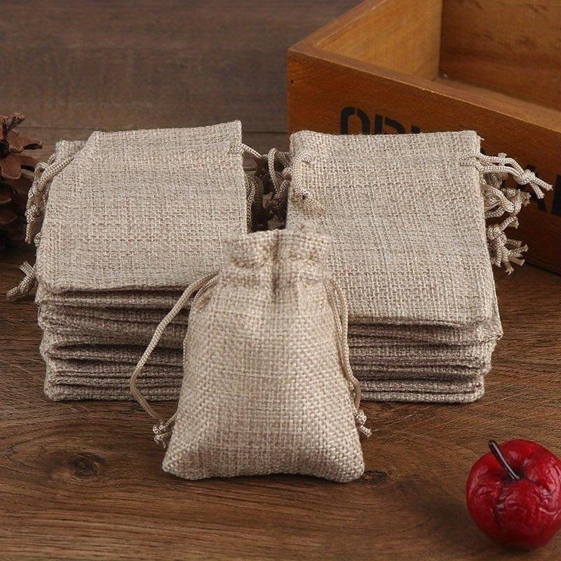 10pcs Drawstring Burlap Bag Jute Gift Bags DIY Wedding Favor Gift Bag Packaging