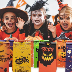 40pcs Halloween Paper Gift Bags with Stickers