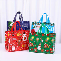 12pcs Christmas Gift Bags Non-woven Tote Shopping Party Gift Bags