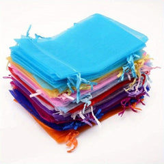 100pcs Organza Drawstring Storage Bags 6x8 cm Jewelry Bags Party Gift Bags
