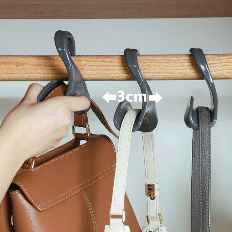 6pcs School Bag Hook Handbag Hat Silky Scarf Storage Rack