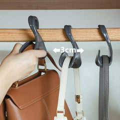 6pcs School Bag Hook Handbag Hat Silky Scarf Storage Rack
