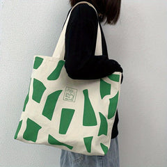 Women's Large Capacity Canvas Bag with Strap Zipper