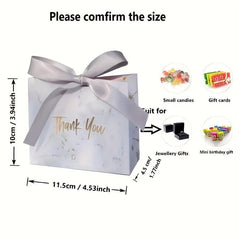 10pcs Marble Pattern Bow Decorative Gift Bags Wedding Sugar Boxs