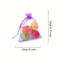 100pcs 4x6 Sheer Organza Gift Bags for Jewelry Weddings & Favors