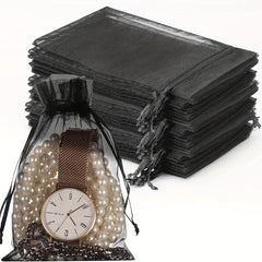 100pcs 4x6 Sheer Organza Gift Bags for Jewelry Weddings & Favors