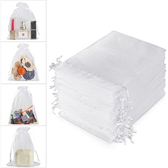 100pcs 4x6 Sheer Organza Gift Bags for Jewelry Weddings & Favors