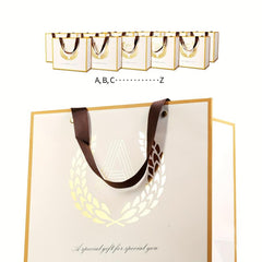 BEEWEEL Large Gift Bag Reusable Initial Letter Gift Bag With Card