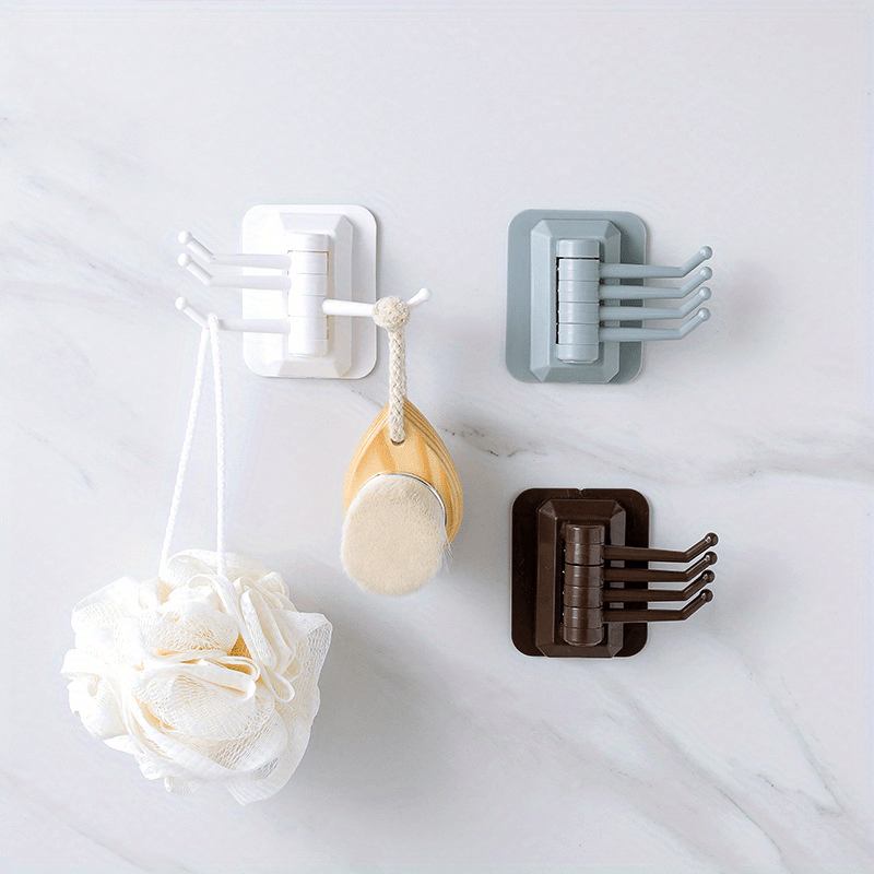 3pcs Seamless Adhesive Bathroom Wall Towel Hook