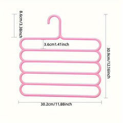 6pcs 5 Layer Racks Scarf Hanger Trouser Rack For Clothes Store