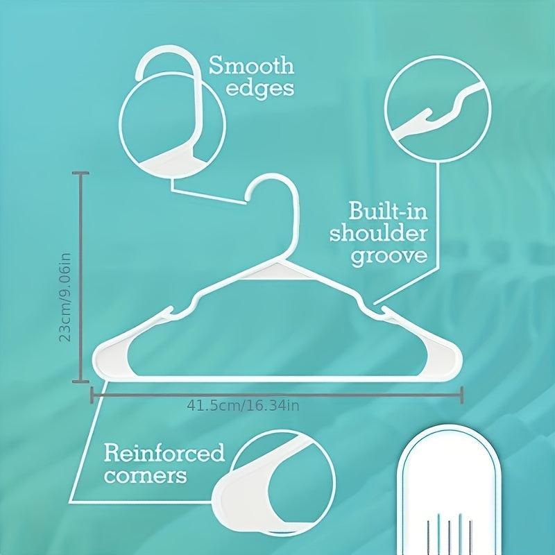 6pcs Durable Hangers with Shoulder Slots Space Saving Plastic Hangers