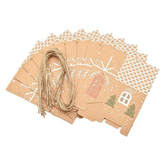 5pcs Christmas House Shaped Candy Box Gift Bags DIY Xmas Cookie Packaging