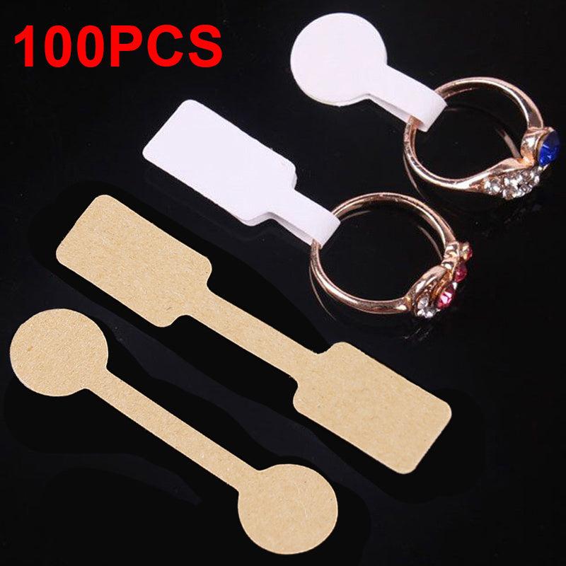 100pcs Blank Jewelry Labels Self Sticker Hangtag for Store Use
