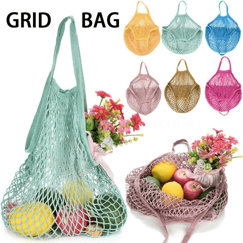 Mesh Woven Net Shoulder Bag for Fruits and Veggies