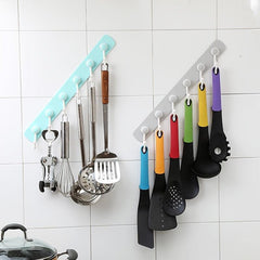 Kitchen Hanging Storage Rack 360 Rotating With 6 Hooks Towel Rag Hook Hanger