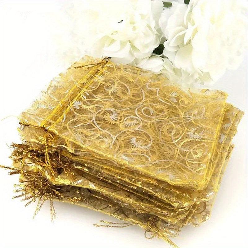 100pcs Organza Bags 8 99 11 Organza Drawstring Storage Bag Jewelry Bag