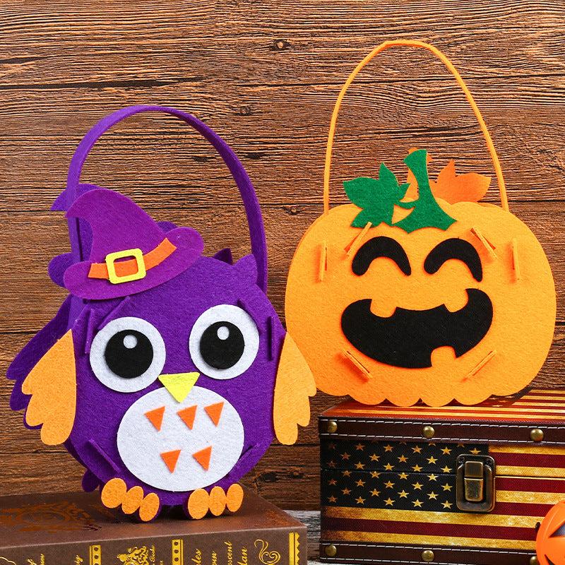 2pcs Halloween Candy Bags Devil Owl And Pumpkin DIY Trick Or Treat Bag
