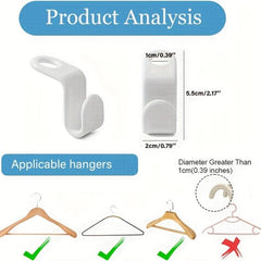 Heavy Duty Cascading Hanger Extender Hooks - Extra Space Saving Closet Organizer