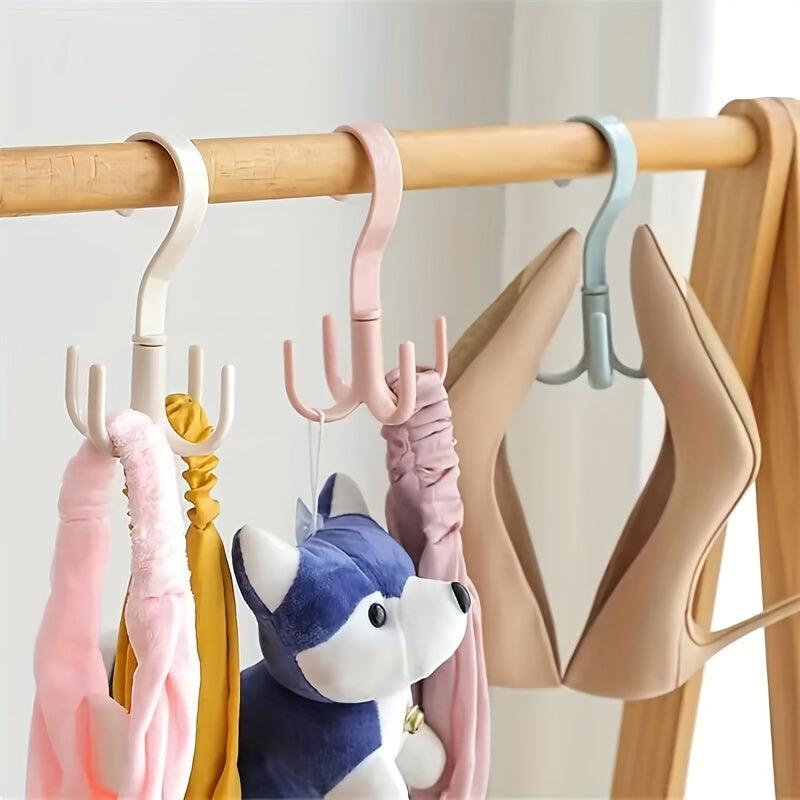 360 Spinner Hanger Storage Organizer Rod Rack Belt Hook Bag Wind Spiral Hangers