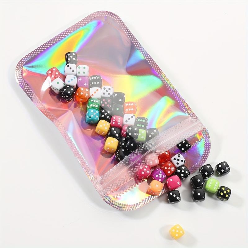 50pcs Laser Iridescent Zip Lock Bags Self Sealing OPP Pouches Jewelry Gift Bags