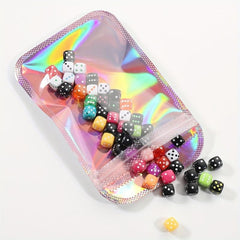 50pcs Laser Iridescent Zip Lock Bags Self Sealing OPP Pouches Jewelry Gift Bags