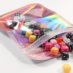 50pcs Laser Iridescent Zip Lock Bags Self Sealing OPP Pouches Jewelry Gift Bags