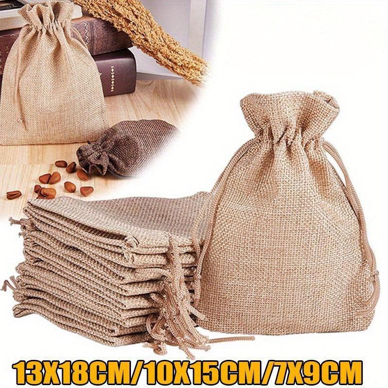 Burlap Drawstring Gift Bag Jute Wedding Favor Packaging