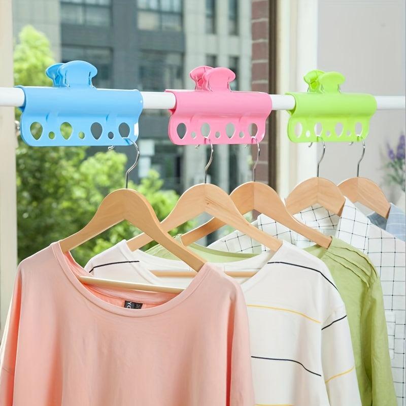 1pc Plastic Clothes Hanger Windproof Hanger Fixed Clamp Clothes Rod Large Clip