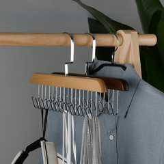 8 Hook Multifunction Belt Hanger for Closet Space Optimization
