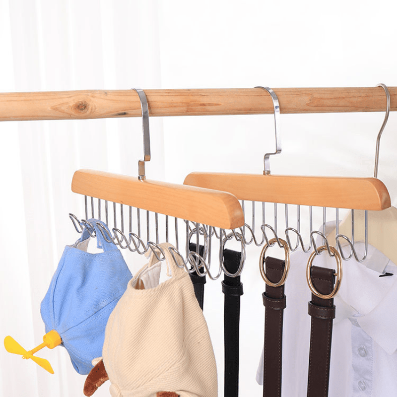 8 Hook Multifunction Belt Hanger for Closet Space Optimization