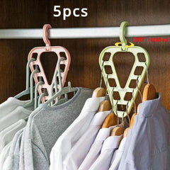 5pcs 9 Hole Magic Clothes Hanger Closet Organizer Space Saving Drying Racks