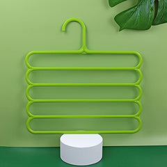 5 Layer Non-slip Clothes Hangers Pant Storage Rack Scarf Tie Holder