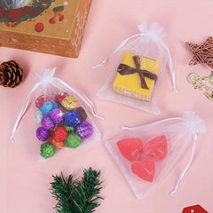 50pcs Organza Bags 3.54''x4.7'' Satin Drawstring Pouch Wedding Favors