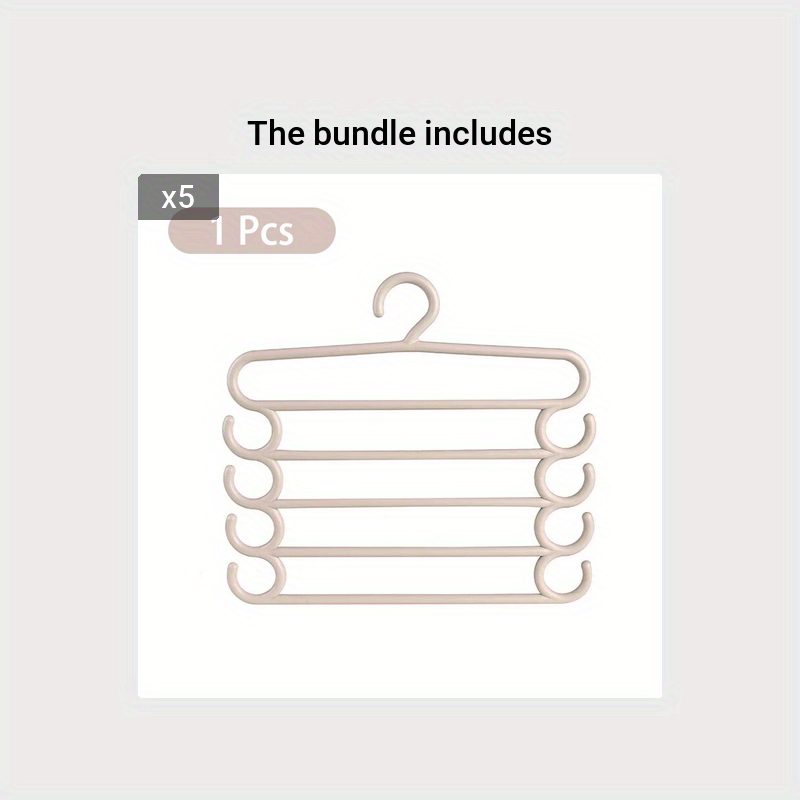 5-Layer Pants Rack Space-Saving Trousers Hanger Closet Organizer