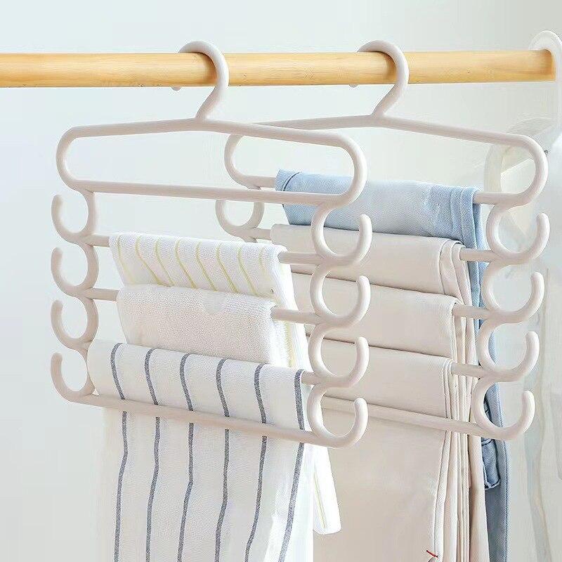 5-Layer Pants Rack Space-Saving Trousers Hanger Closet Organizer