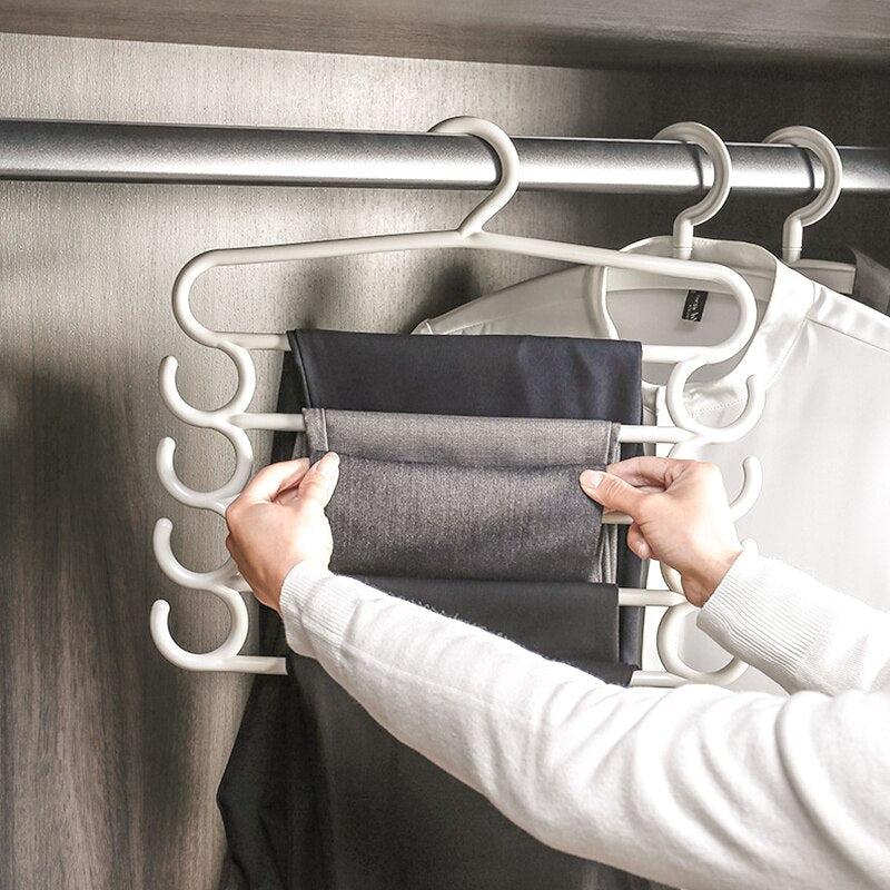 5-Layer Pants Rack Space-Saving Trousers Hanger Closet Organizer