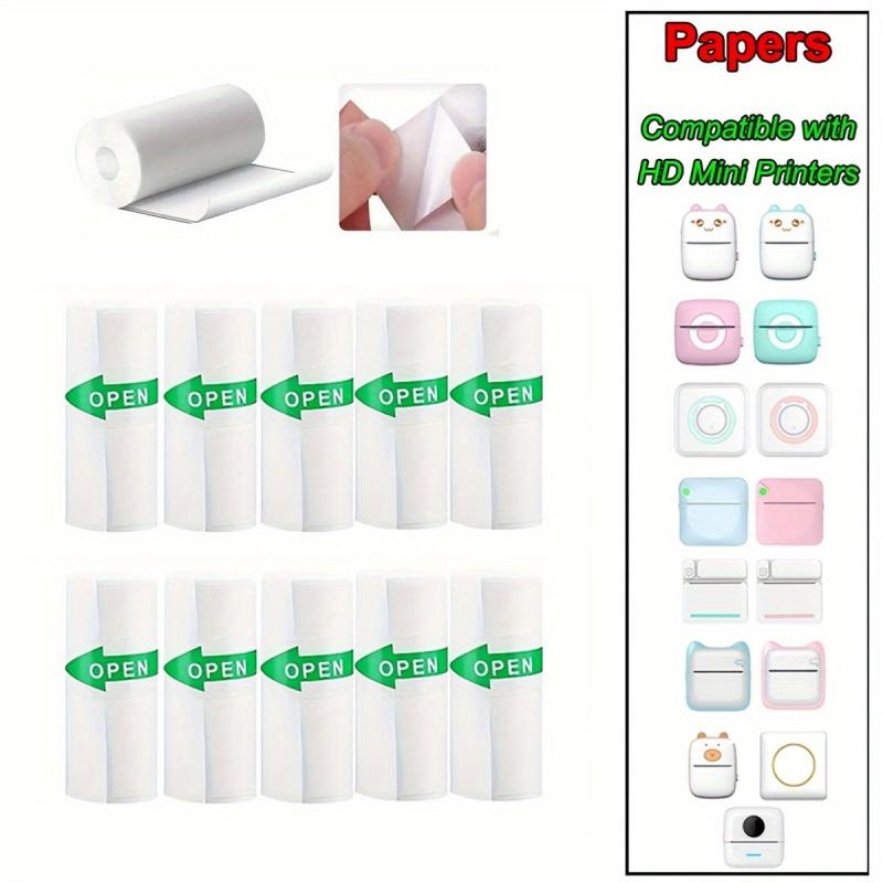10pcs Self Adhesive Thermal Paper Sticker for Mini Pocket Printer