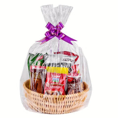 20 Large Clear Cellophane Bags for Baskets & Packaging