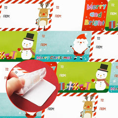 500pcs Christmas Gift Tags Stickers Santa Claus Self Adhesive